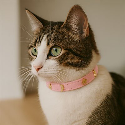 Collier pour Chat | Étoiles et lunes un accessoire élégant, sécurisé et confortable - Monminouchat