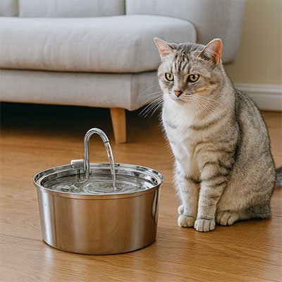 Fontaine à eau pour chat | Premium Inox - Chicetchat