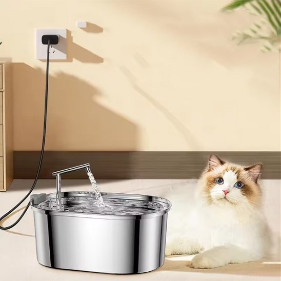 FONTAINE A EAU CHAT | Inox Santé Premium - Chicetchat